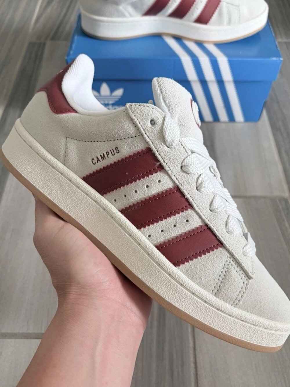 Women's adidas Originals Campus 00s Shoes - Crystal White Preloved Ruby JQ7783 - Picture 4 of 16